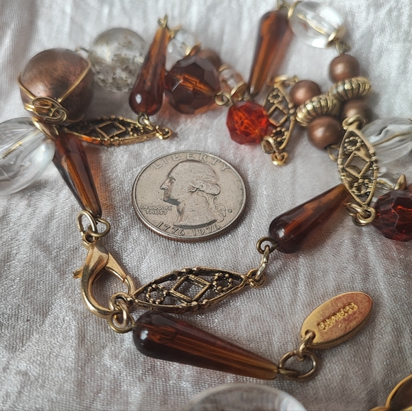 Express Brand Opera Length Necklace Made in Italy Clear Bubble Lucite Wire Cage - Picture 16 of 16